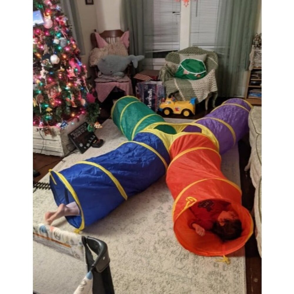 4-Way Play Tunnel For Kids To Crawl Through 8 Feet - Kids Play Tunnels